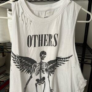 Other UK Cream Top with Black Text